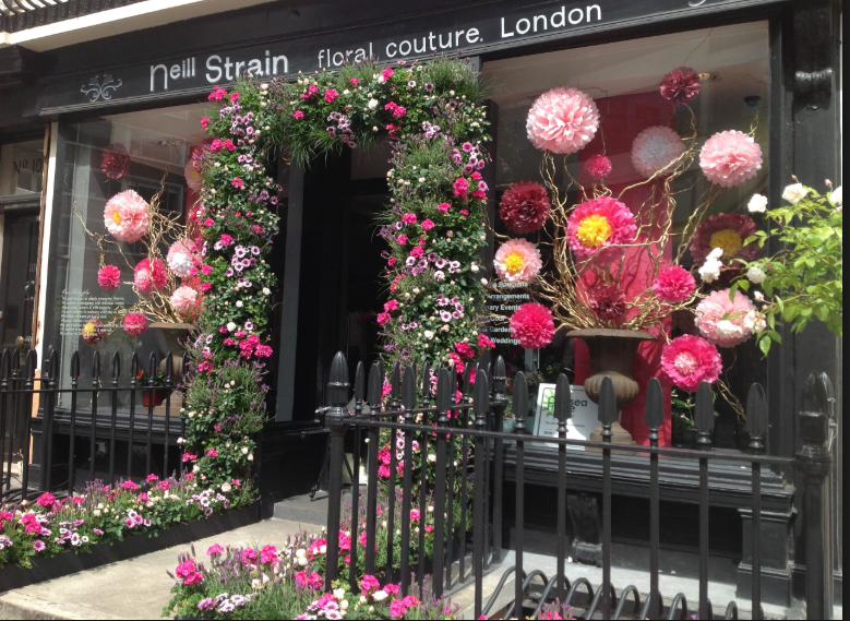 we love florists blog -Neill Strain Floral Couture London Pretty Storefront